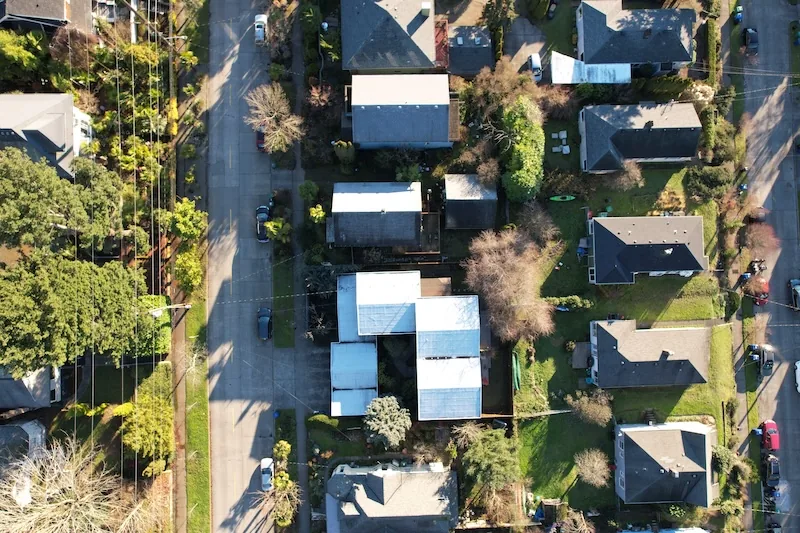 Quadcopter drone in flight